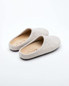 Wool Felt Clog House Slippers with Arch Support Cork Insole Indoor Outdoor Sole