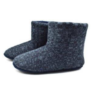 Woolen Knit Slipper Boots Furry Plush Foam Velvet Slip on Ankle Booties Indoor House Bedroom Shoes