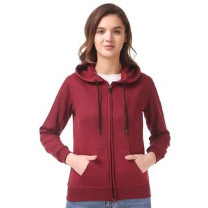 ZUVINO Women's Casual Full-Zip Hooded Winter Wear Long Sleeve Sweatshirt