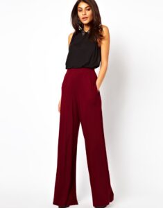 Burgundy Wide Pants