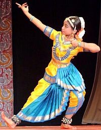 Bharatnatyam cross fan pattern costume