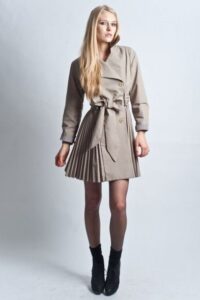 Pleated trench coat