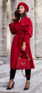 Red trench coat