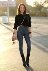 Sweater with a Cropped Hem