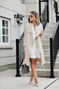 Trench coat over A White Dress