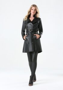 Trench coat with leather pants