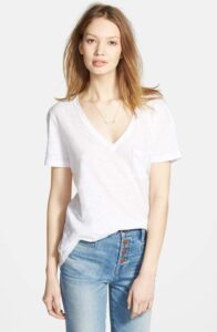 V-neckline t-shirt