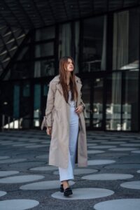 White Pants And A Maxi Trench Coat