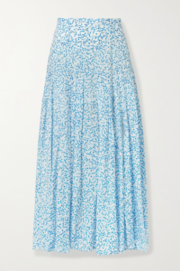 Claire printed cotton with a silk midi skirt