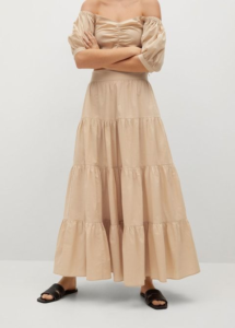 Mango Flared Poplin Skirt