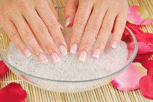 Soak your nails in water.