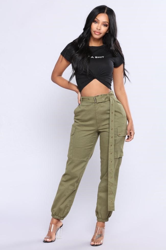 black wide cargo pants