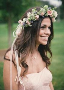 Curly Hair with a Flower Headband