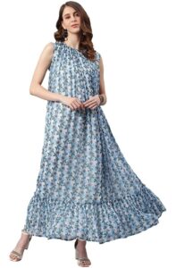 Janasya Women's Blue Poly