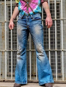 Patchwork Flared Leg Denim Jeans