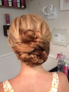 Updo with twisted braids