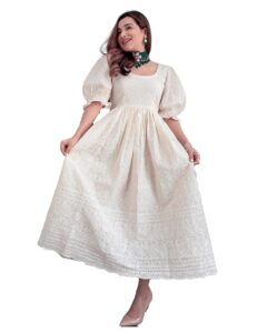 White Aroma Embroidery Dress