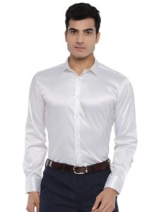 Brain Men's Regular fit Full Sleeves Satin Shirts