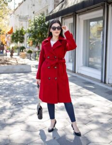 Superior Notched Collar Trench Dress