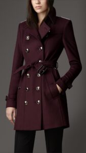 Trench Coat in Violet Wool