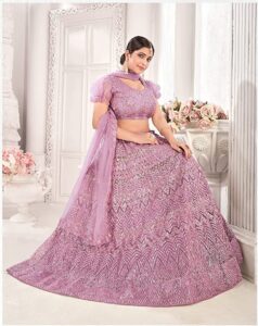 Women's Net Lehenga Choli With Sequence Work