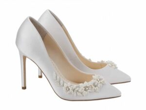 Bella Belle Jasmine 3D Floral Pearl Wedding Shoes in Ivory