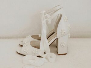 Forever Soles Pearl Flower Bridal Shoes in Ivory